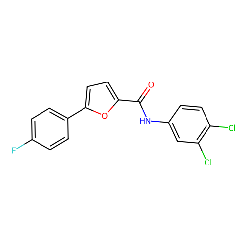 N-(3,4-dichlorophenyl)-5-(4-fluorophenyl)furan-2-carboxamide structure
