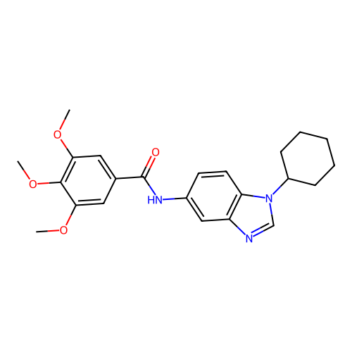 N-(1-cyclohexylbenzimidazol-5-yl)-3,4,5-trimethoxybenzamide structure
