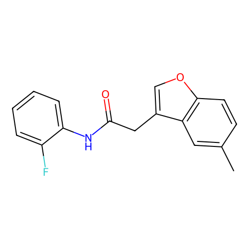 N-(2-fluorophenyl)-2-(5-methyl-1-benzofuran-3-yl)acetamide structure