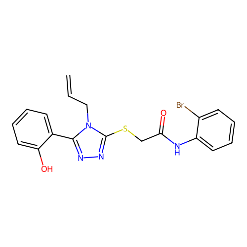 N-(2-bromophenyl)-2-{[5-(2-hydroxyphenyl)-4-(prop-2-en-1-yl)-4H-1,2,4-triazol-3-yl]sulfanyl}acetamide structure