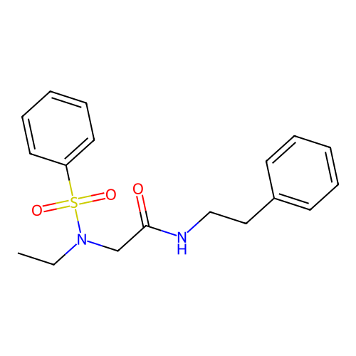 N~2~-ethyl-N-(2-phenylethyl)-N~2~-(phenylsulfonyl)glycinamide structure