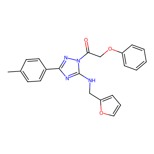1-(5-((furan-2-ylmethyl)amino)-3-(p-tolyl)-1H-1,2,4-triazol-1-yl)-2-phenoxyethanone structure