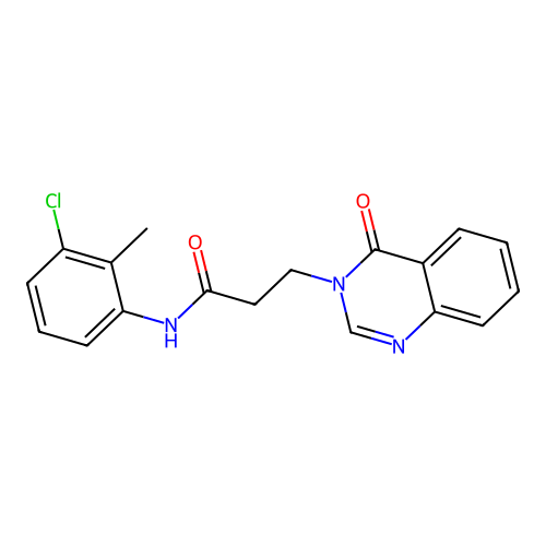 N-(3-chloro-2-methylphenyl)-3-(4-oxoquinazolin-3-yl)propanamide structure