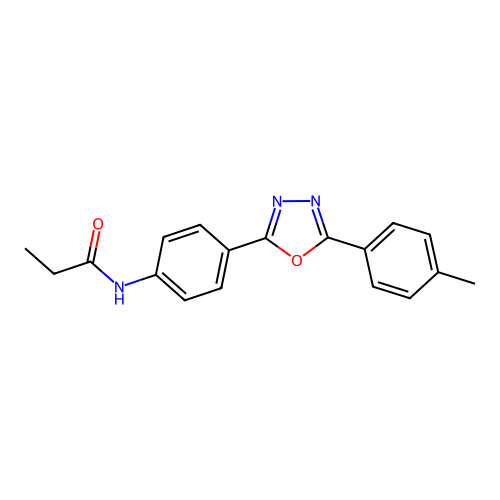 N-[4-[5-(4-methylphenyl)-1,3,4-oxadiazol-2-yl]phenyl]propanamide structure