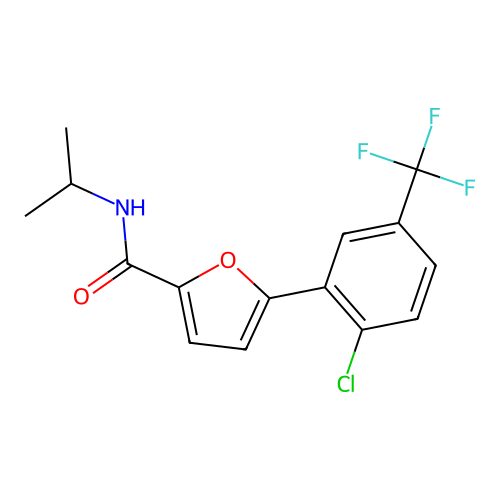5-[2-chloro-5-(trifluoromethyl)phenyl]-N-isopropyl-2-furamide structure