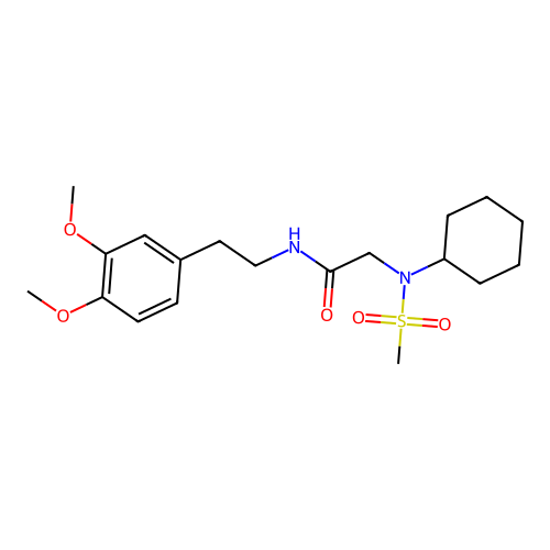 2-[cyclohexyl(methylsulfonyl)amino]-N-[2-(3,4-dimethoxyphenyl)ethyl]acetamide structure