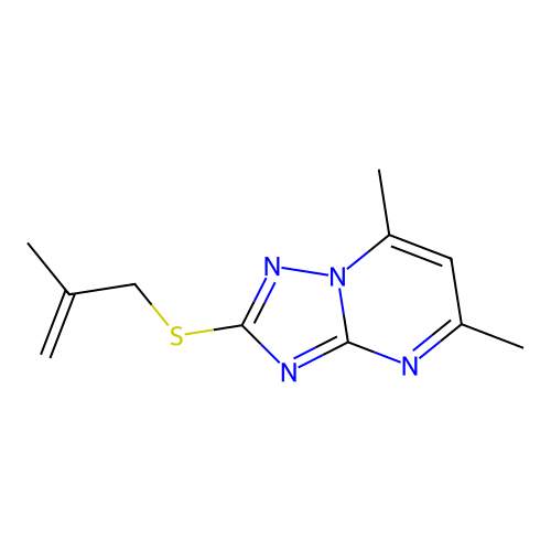 5,7-Dimethyl-2-[(2-methyl-2-propen-1-yl)thio][1,2,4]triazolo[1,5-a]pyrimidine structure