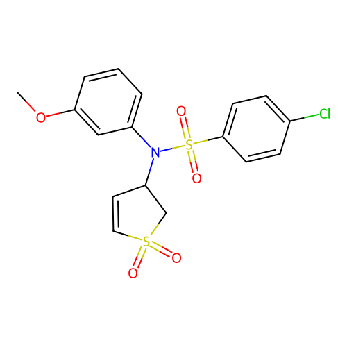 4-chloro-N-(1,1-dioxido-2,3-dihydrothiophen-3-yl)-N-(3-methoxyphenyl)benzenesulfonamide structure