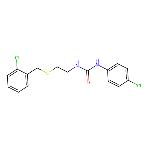 1-(4-Chlorophenyl)-3-[2-[(2-chlorophenyl)methylsulfanyl]ethyl]urea structure