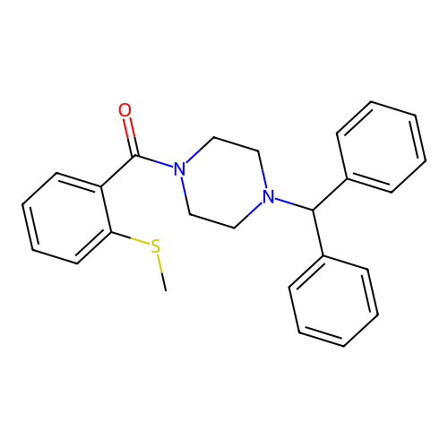 (4-Benzhydrylpiperazin-1-yl)-(2-methylsulfanylphenyl)methanone structure