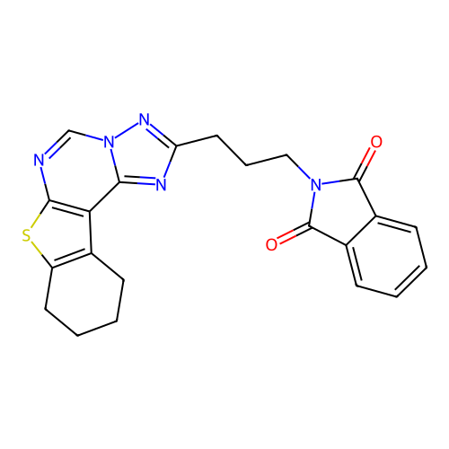 2-(3-(8,9,10,11-tetrahydrobenzo[4,5]thieno[3,2-e][1,2,4]triazolo[1,5-c]pyrimidin-2-yl)propyl)isoindoline-1,3-dione structure
