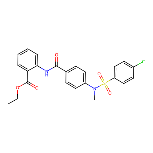 ethyl 2-(4-(4-chloro-N-methylphenylsulfonamido)benzamido)benzoate structure
