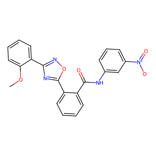 2-[3-(2-methoxyphenyl)-1,2,4-oxadiazol-5-yl]-N-(3-nitrophenyl)benzamide structure