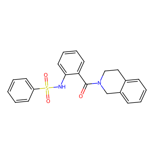 N-[2-(3,4-dihydro-1H-isoquinoline-2-carbonyl)phenyl]benzenesulfonamide structure