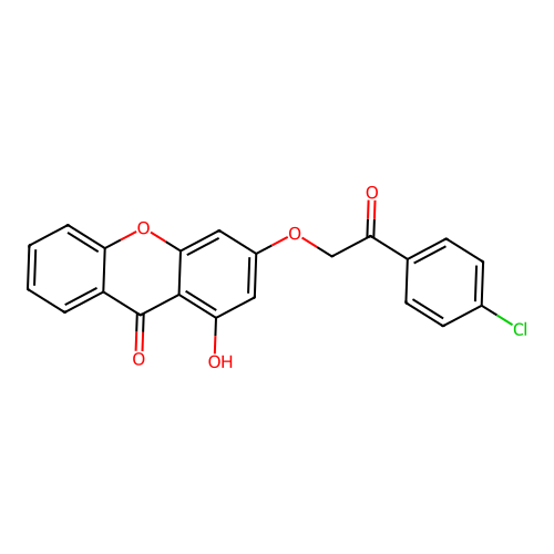 3-[2-(4-Chlorophenyl)-2-oxoethoxy]-1-hydroxy-9-xanthenone structure