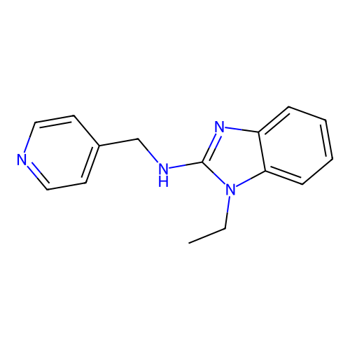 1-ethyl-N-(pyridin-4-ylmethyl)-1H-benzimidazol-2-amine structure