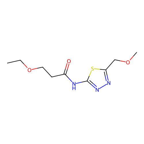 3-ethoxy-N-[5-(methoxymethyl)-1,3,4-thiadiazol-2-yl]propanamide structure