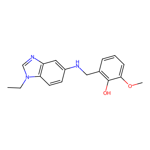 2-{[(1-ethyl-1H-benzimidazol-5-yl)amino]methyl}-6-methoxyphenol structure