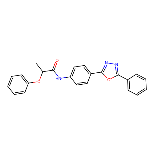 2-phenoxy-N-[4-(5-phenyl-1,3,4-oxadiazol-2-yl)phenyl]propanamide structure