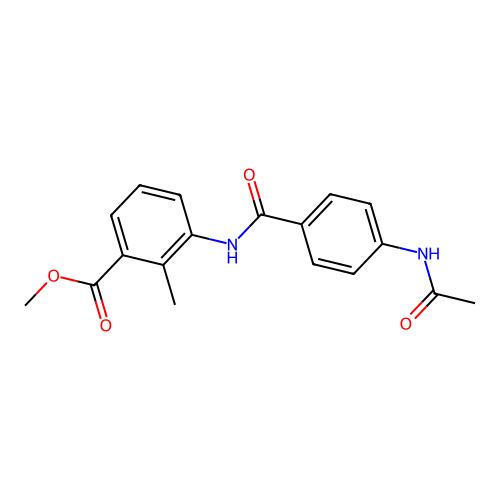 Methyl 3-({[4-(acetylamino)phenyl]carbonyl}amino)-2-methylbenzoate structure