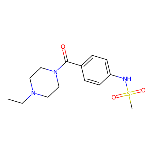 N-[4-(4-ethylpiperazine-1-carbonyl)phenyl]methanesulfonamide structure