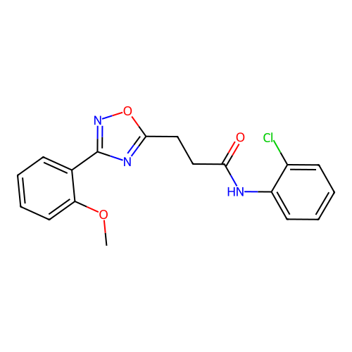 N-(2-chlorophenyl)-3-[3-(2-methoxyphenyl)-1,2,4-oxadiazol-5-yl]propanamide structure