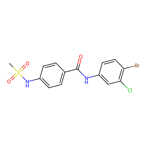 N-(4-bromo-3-chlorophenyl)-4-(methanesulfonamido)benzamide structure