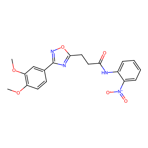 3-[3-(3,4-dimethoxyphenyl)-1,2,4-oxadiazol-5-yl]-N-(2-nitrophenyl)propanamide structure