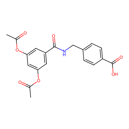 4-{[(3,5-Diacetyloxyphenyl)carbonylamino]methyl}benzoic acid structure