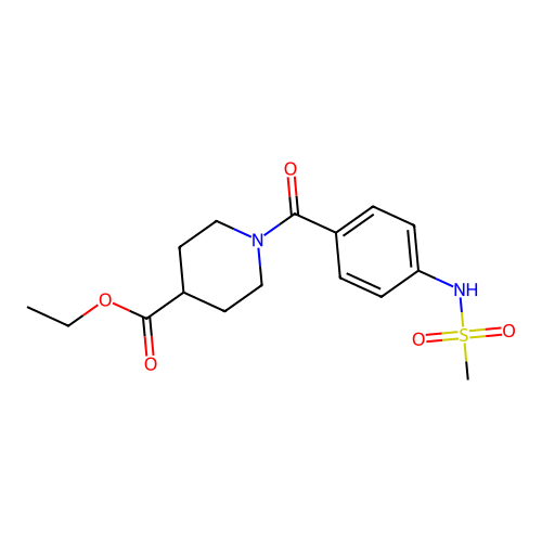 Ethyl 1-({4-[(methylsulfonyl)amino]phenyl}carbonyl)piperidine-4-carboxylate structure