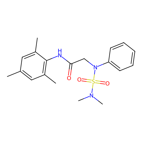 2-[N-(dimethylsulfamoyl)anilino]-N-(2,4,6-trimethylphenyl)acetamide structure