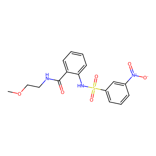 N-(2-methoxyethyl)-2-[(3-nitrophenyl)sulfonylamino]benzamide structure
