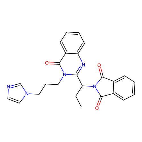 2-[1-[3-(3-Imidazol-1-ylpropyl)-4-oxoquinazolin-2-yl]propyl]isoindole-1,3-dione structure