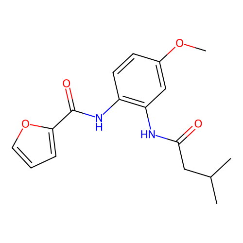 N-[4-methoxy-2-(3-methylbutanoylamino)phenyl]furan-2-carboxamide structure