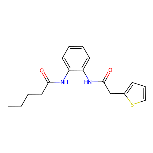 N-{2-[(thiophen-2-ylacetyl)amino]phenyl}pentanamide structure