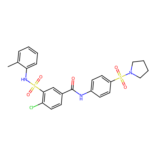4-chloro-3-[(2-methylphenyl)sulfamoyl]-N-(4-pyrrolidin-1-ylsulfonylphenyl)benzamide structure