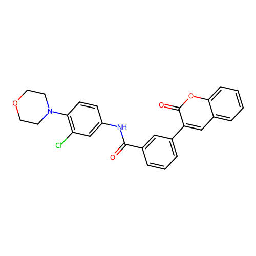 N-(3-chloro-4-morpholin-4-ylphenyl)-3-(2-oxochromen-3-yl)benzamide structure