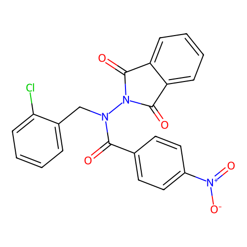 N-[(2-chlorophenyl)methyl]-N-(1,3-dioxoisoindol-2-yl)-4-nitrobenzamide structure