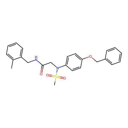 N-[(2-methylphenyl)methyl]-2-(N-methylsulfonyl-4-phenylmethoxyanilino)acetamide structure