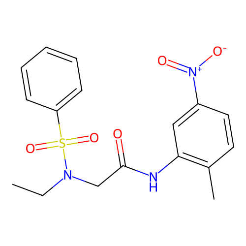 2-[benzenesulfonyl(ethyl)amino]-N-(2-methyl-5-nitrophenyl)acetamide structure