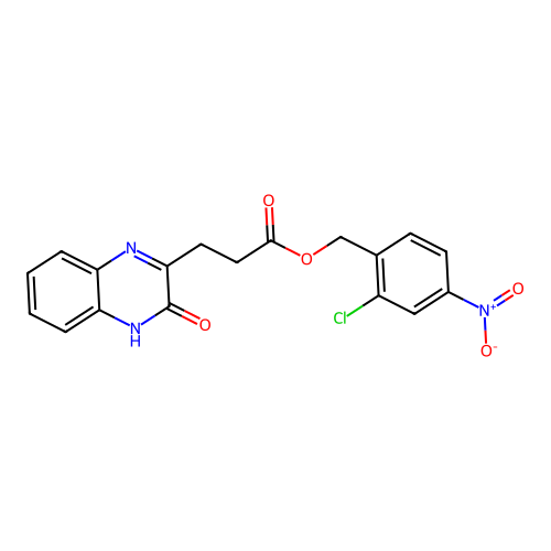 (2-chloro-4-nitrophenyl)methyl 3-(3-oxo-4H-quinoxalin-2-yl)propanoate structure
