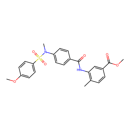 methyl 3-(4-(4-methoxy-N-methylphenylsulfonamido)benzamido)-4-methylbenzoate structure