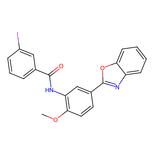 N-[5-(1,3-benzoxazol-2-yl)-2-methoxyphenyl]-3-iodobenzamide structure