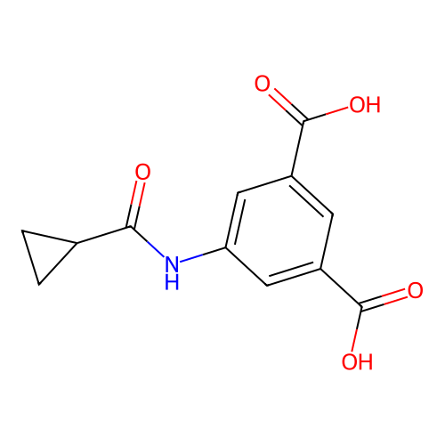 5-[(Cyclopropylcarbonyl)amino]benzene-1,3-dicarboxylic acid structure