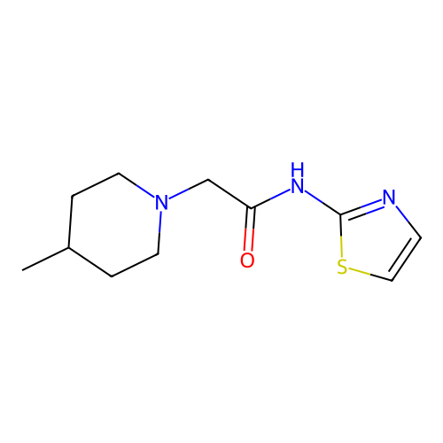 2-(4-methylpiperidin-1-yl)-N-(1,3-thiazol-2-yl)acetamide structure