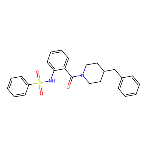 N-[2-(4-benzylpiperidine-1-carbonyl)phenyl]benzenesulfonamide structure