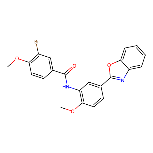 N-[5-(1,3-benzoxazol-2-yl)-2-methoxyphenyl]-3-bromo-4-methoxybenzamide structure