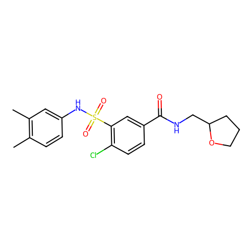 4-chloro-3-[(3,4-dimethylphenyl)sulfamoyl]-N-(oxolan-2-ylmethyl)benzamide structure