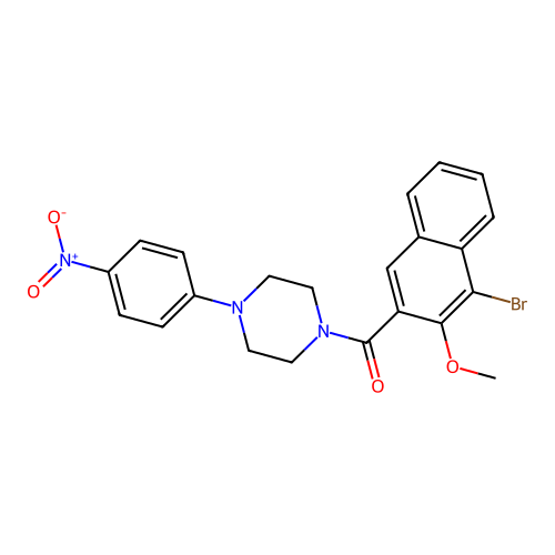 (4-Bromo-3-methoxynaphthalen-2-yl)[4-(4-nitrophenyl)piperazin-1-yl]methanone structure
