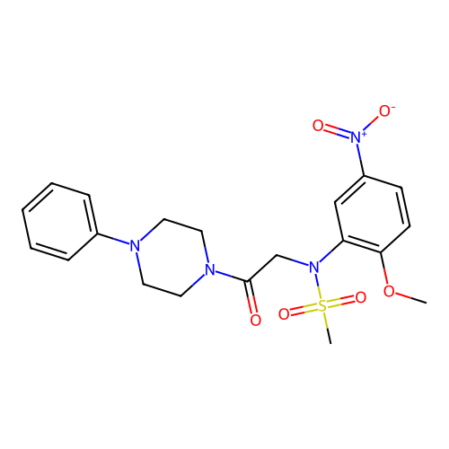 N-(2-methoxy-5-nitrophenyl)-N-[2-oxo-2-(4-phenylpiperazin-1-yl)ethyl]methanesulfonamide structure
